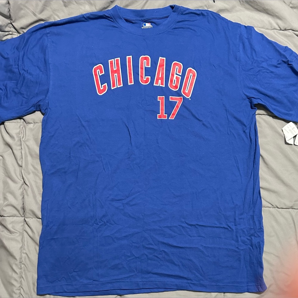 NWT MLB CHICAGO CUBS Baseball KRIS BRYANT Tee Shirt #17 Size 2XLT XXL Tall